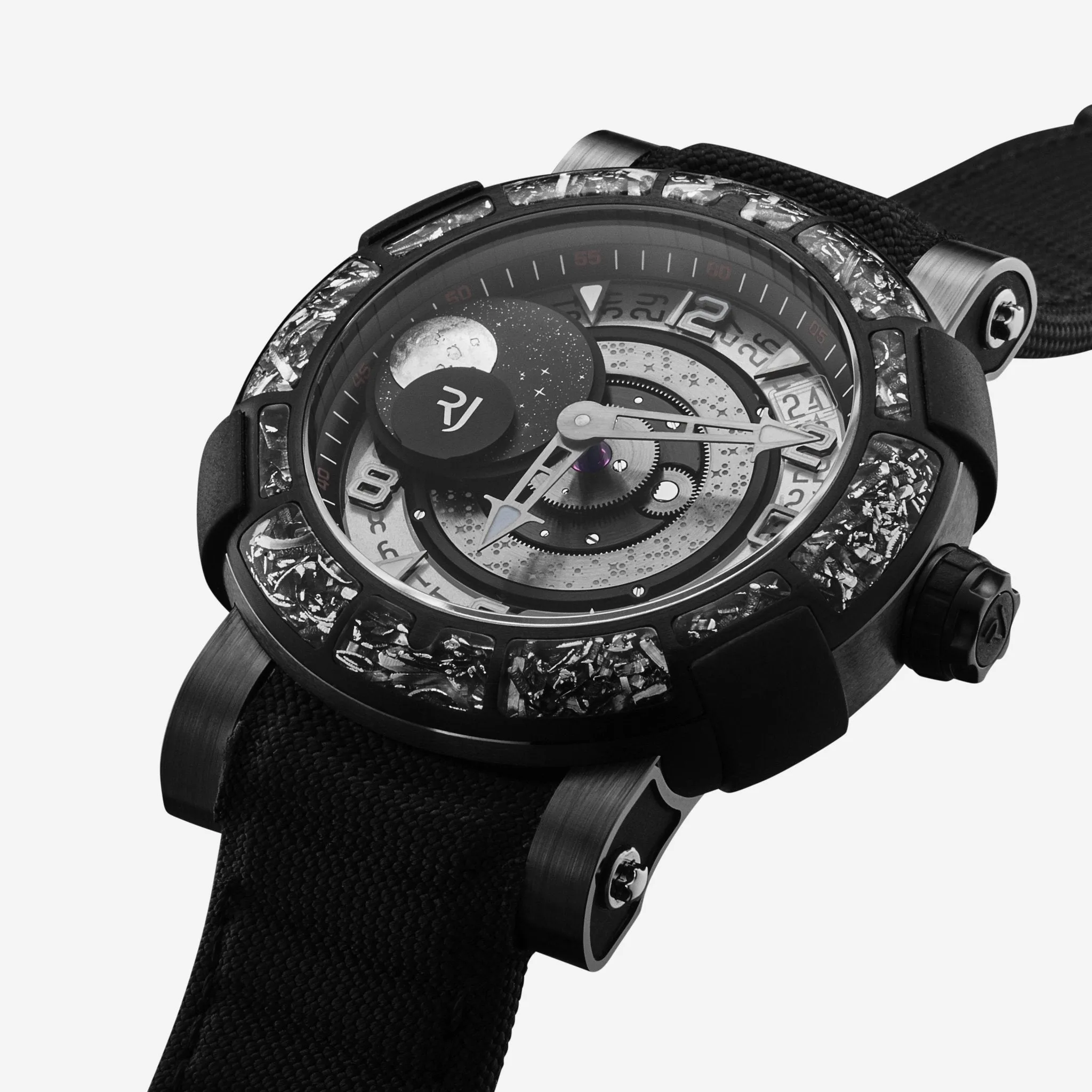 Romain Jerome Arraw 6919 Ceramic Moon Phase Automatic Men's Watch 1S45L.CZCR.8023.PR.ASN19