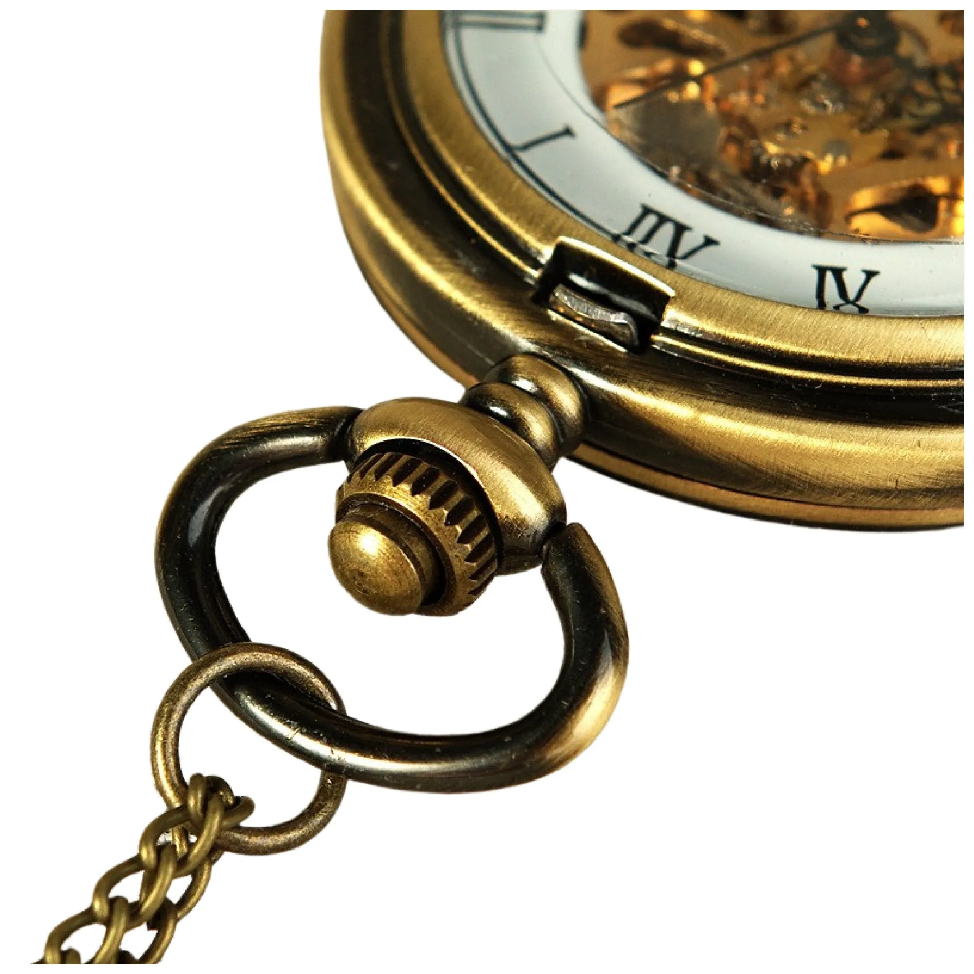 Roman Numerals Mechanical Hand Wind Pocket Watch