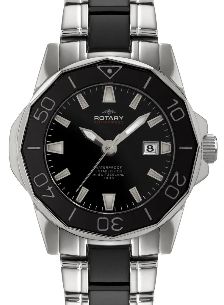 ROT Watch Aquaspeed Ladies Steel Ceramic Bracelet