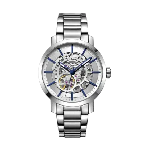 Rotary Gents Stainless Steel 'Greenwich' Skeleton Automatic Watch