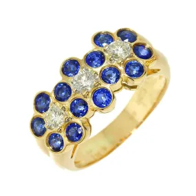 Sapphire 1.47ct Diamond 0.30ct Ring 18K Yellow Gold 750 5.75-6(US) 90224950