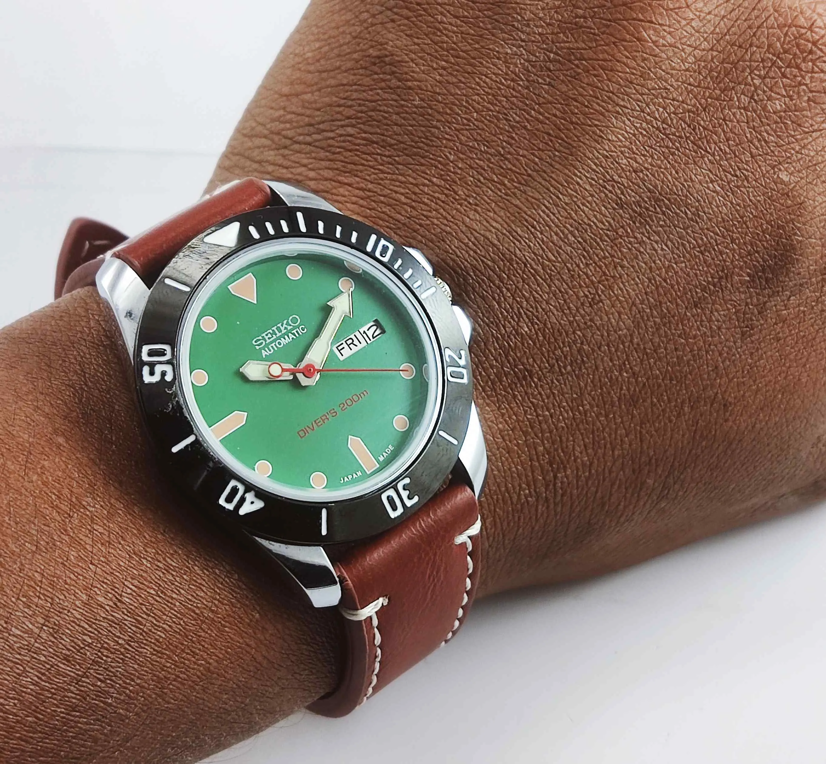 Seiko Automatic 6319A Green Dial 21 Jewels Men's Sports Watch