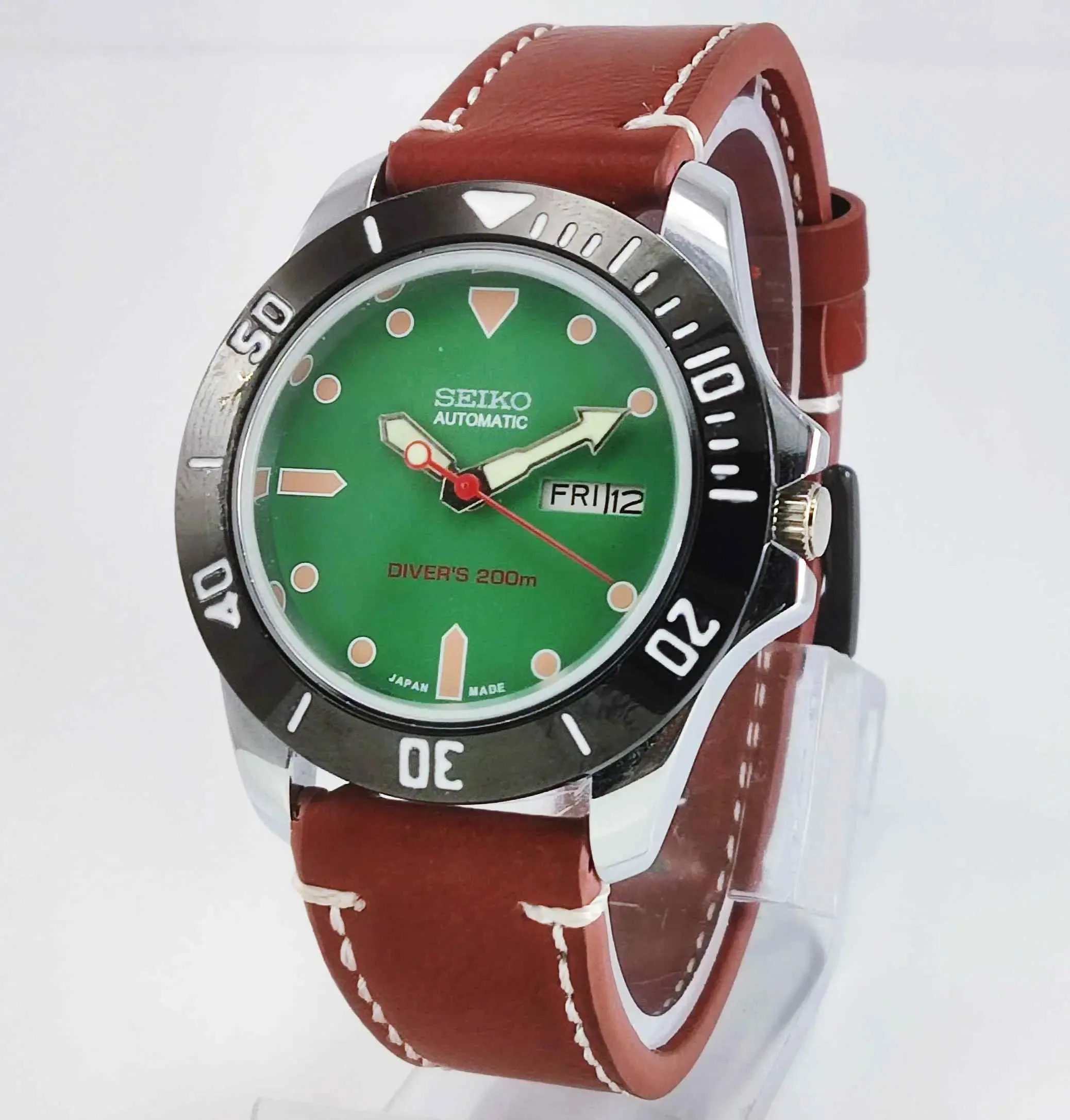 Seiko Automatic 6319A Green Dial 21 Jewels Men's Sports Watch