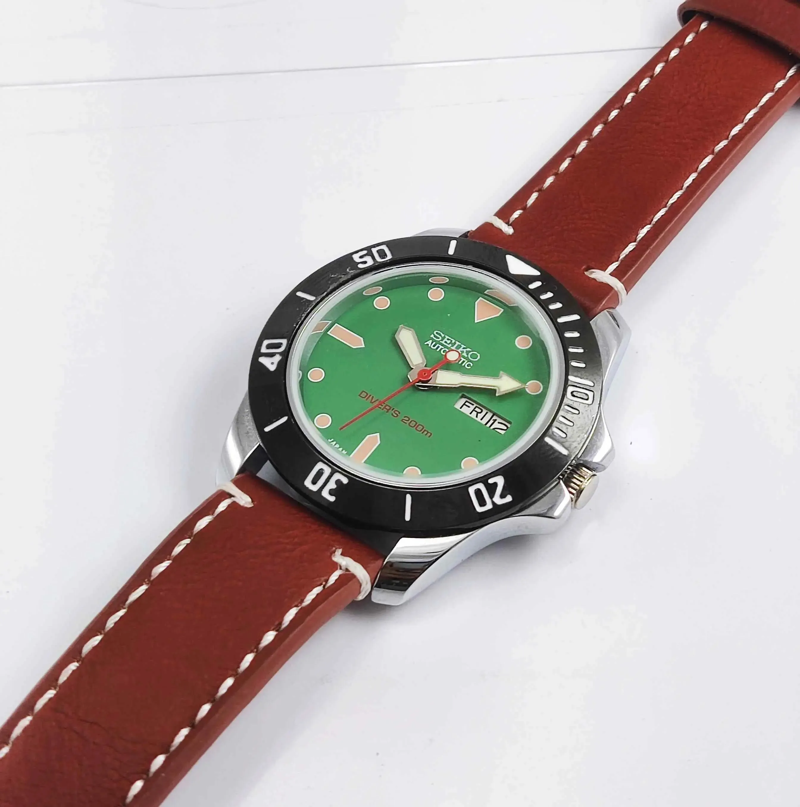 Seiko Automatic 6319A Green Dial 21 Jewels Men's Sports Watch