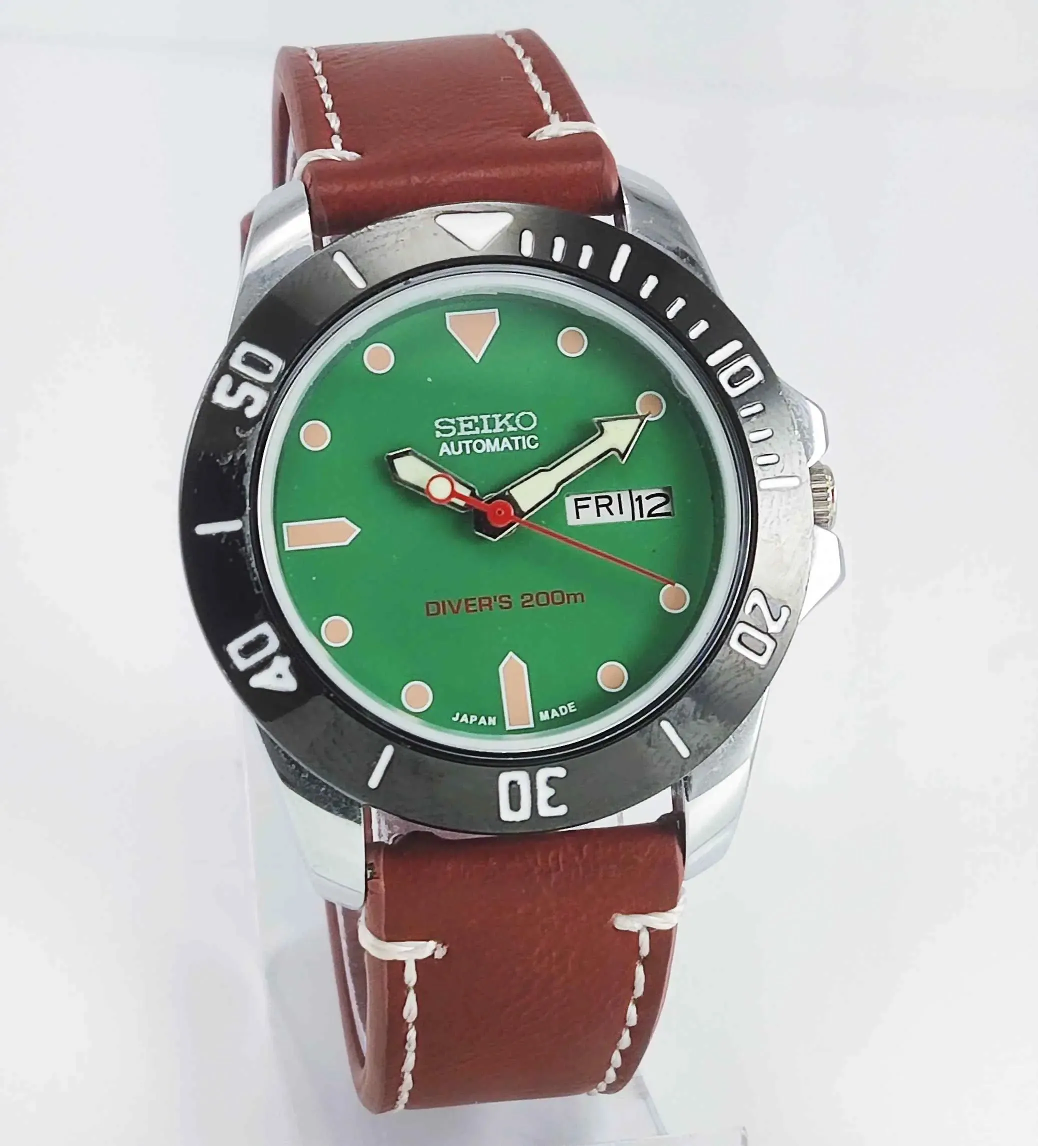 Seiko Automatic 6319A Green Dial 21 Jewels Men's Sports Watch
