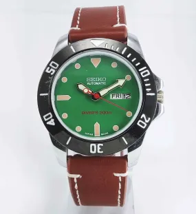 Seiko Automatic 6319A Green Dial 21 Jewels Men's Sports Watch