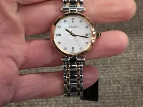 Seiko Ladies Dress Watch Mother Of Pearl Dial With Diamonds