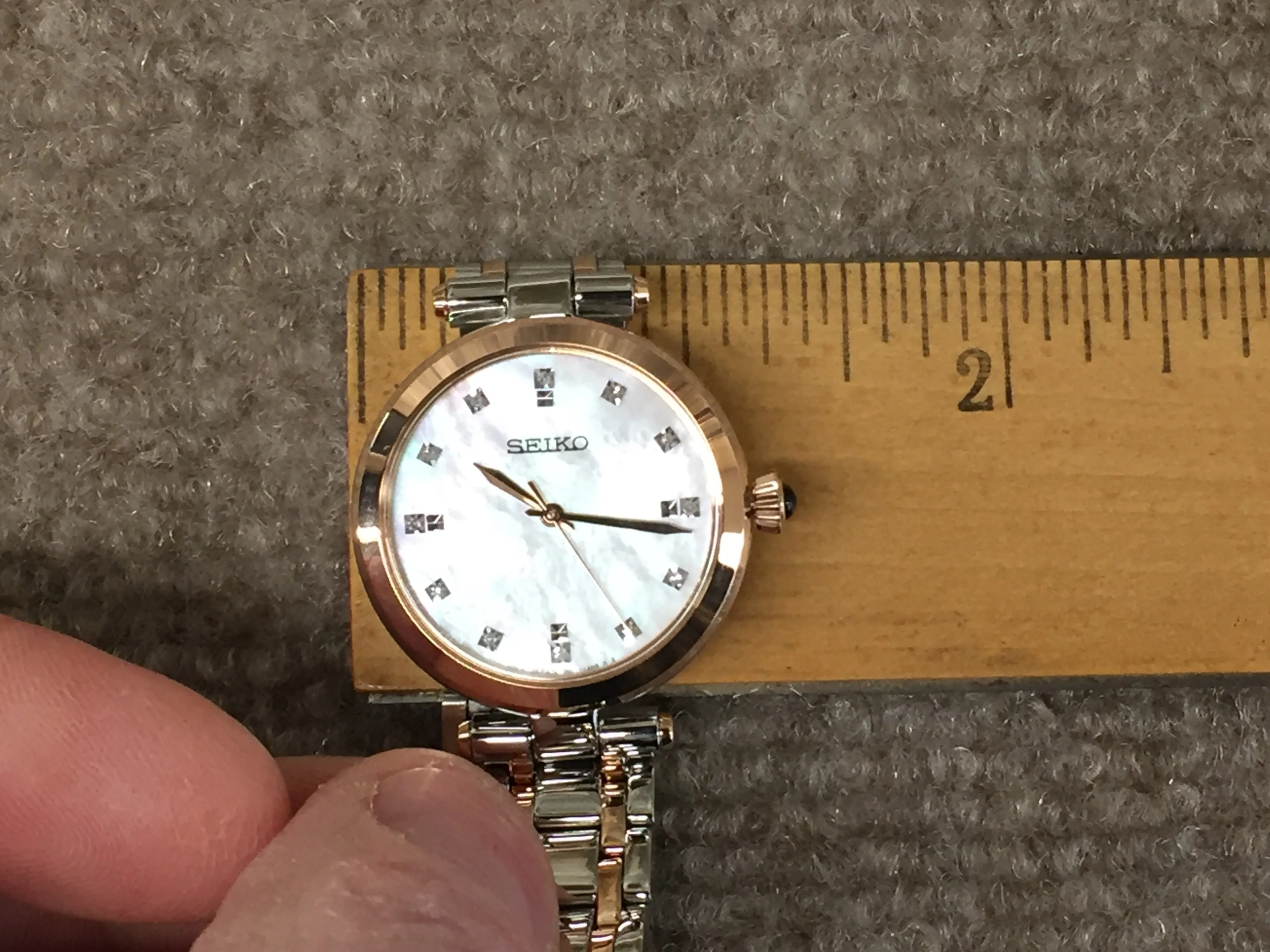 Seiko Ladies Dress Watch Mother Of Pearl Dial With Diamonds
