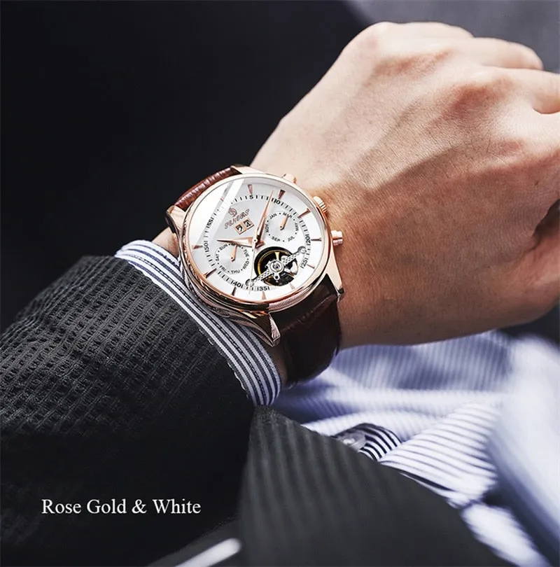 Seniors Automatic Waterproof Mechanical Men Wristwatch