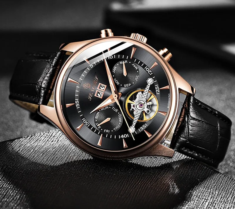 Seniors Automatic Waterproof Mechanical Men Wristwatch