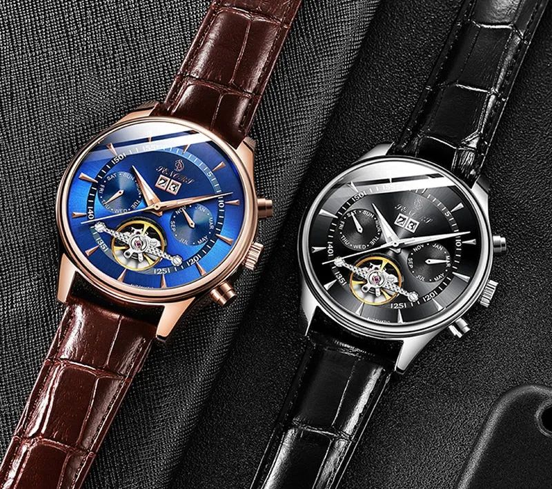 Seniors Automatic Waterproof Mechanical Men Wristwatch