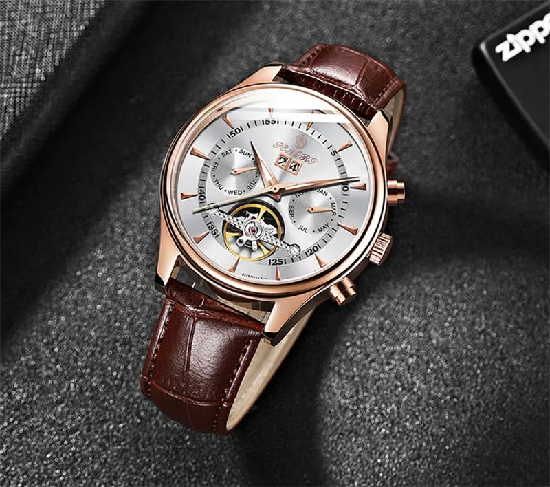 Seniors Automatic Waterproof Mechanical Men Wristwatch