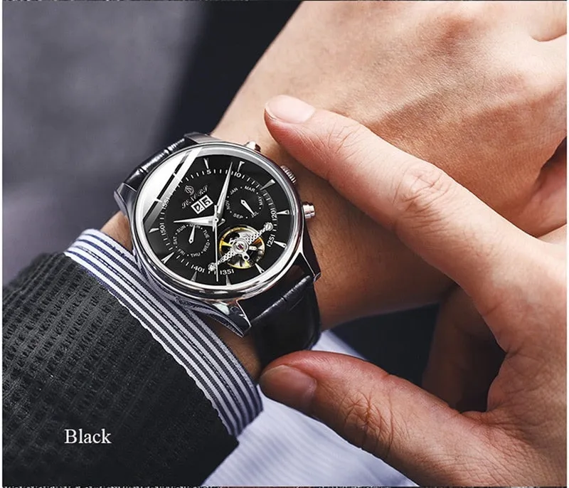 Seniors Automatic Waterproof Mechanical Men Wristwatch