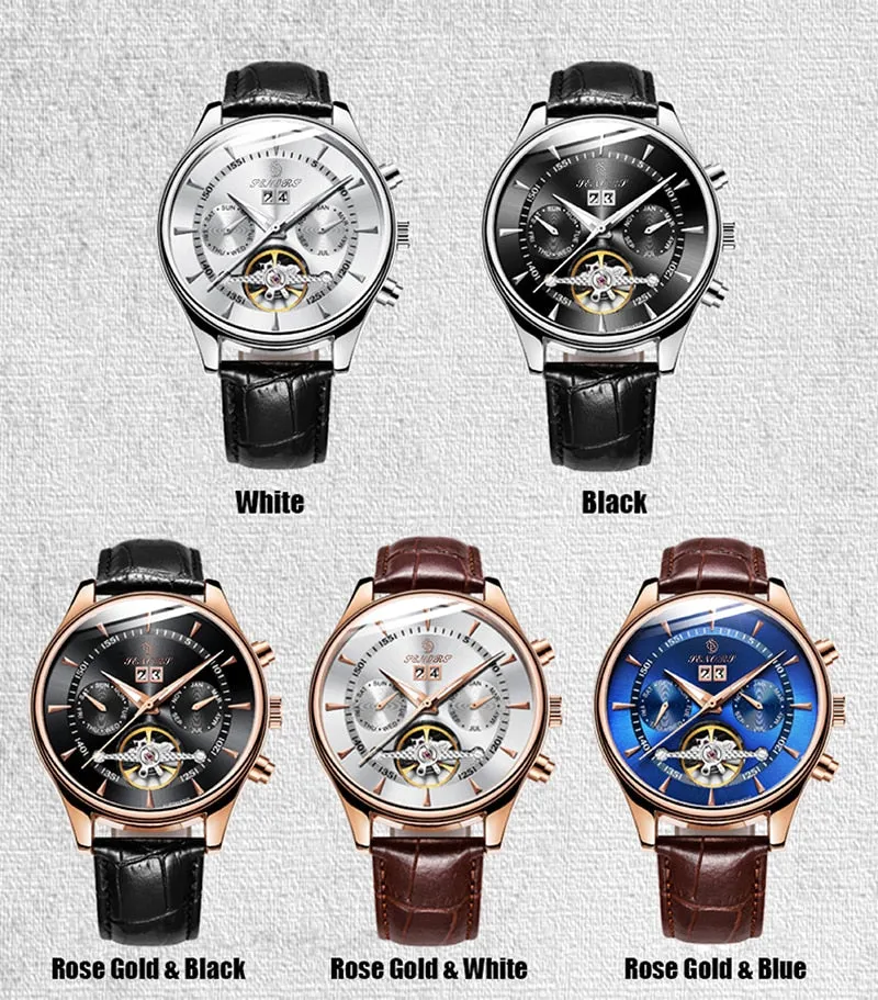 Seniors Automatic Waterproof Mechanical Men Wristwatch