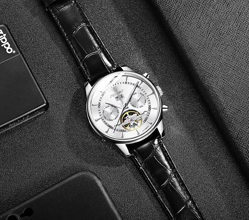 Seniors Automatic Waterproof Mechanical Men Wristwatch