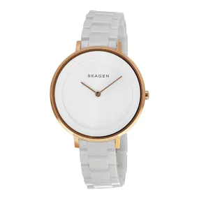 Skagen Ditte White Dial White Ceramic Ladies Watch SKW2316