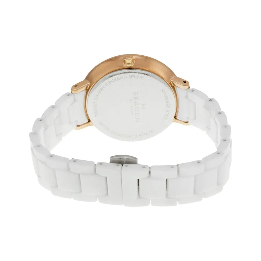 Skagen Ditte White Dial White Ceramic Ladies Watch SKW2316