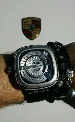 Sold!!! Sevenfriday M Series Silver Dial Black Rubber Automatic Mens Watch M1 M1-1