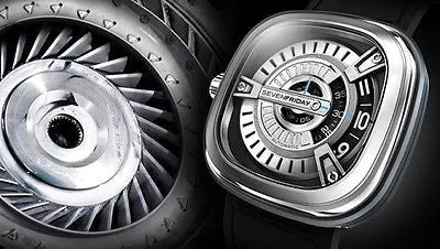 Sold!!! Sevenfriday M Series Silver Dial Black Rubber Automatic Mens Watch M1 M1-1