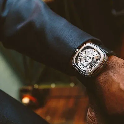 Sold!!! Sevenfriday M Series Silver Dial Black Rubber Automatic Mens Watch M1 M1-1