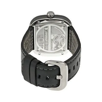Sold!!! Sevenfriday M Series Silver Dial Black Rubber Automatic Mens Watch M1 M1-1
