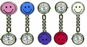 Stainless Steel Nurse Lapel Clip Watch/ FOB Pocket Watch - Assorted Colors