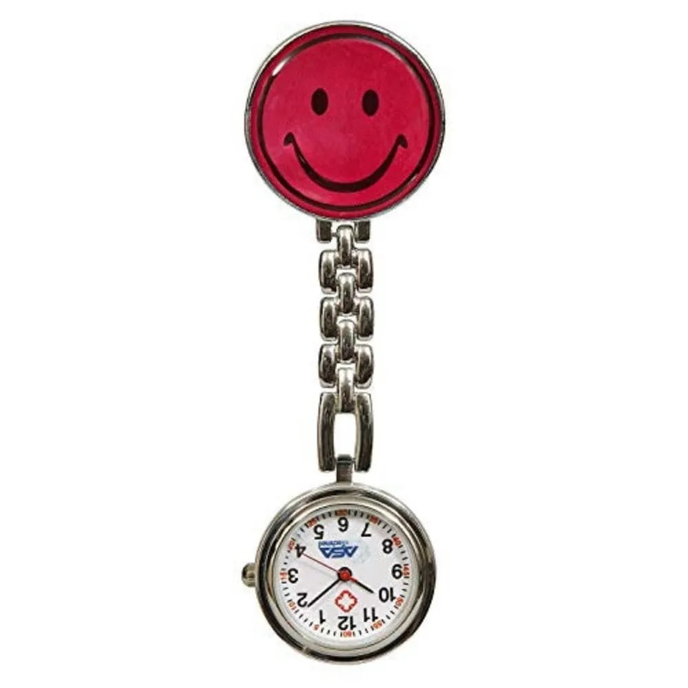 Stainless Steel Nurse Lapel Clip Watch/ FOB Pocket Watch - Assorted Colors