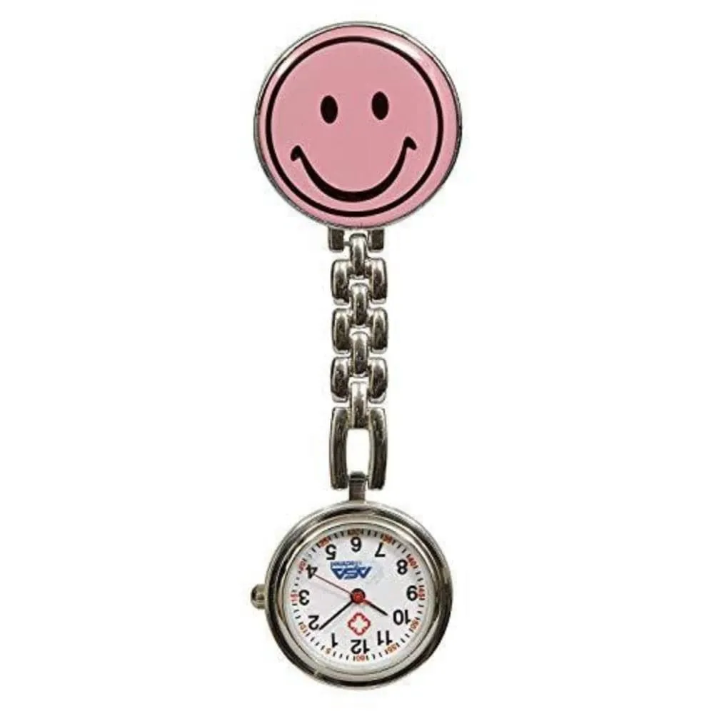 Stainless Steel Nurse Lapel Clip Watch/ FOB Pocket Watch - Assorted Colors