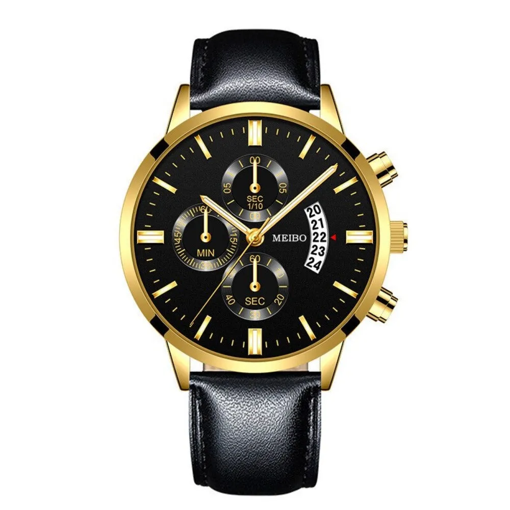 stylish men's calendar watches stainless mesh straps quartz watch ✈️ free.shipping