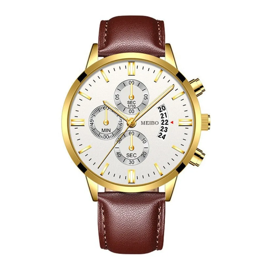 stylish men's calendar watches stainless mesh straps quartz watch ✈️ free.shipping
