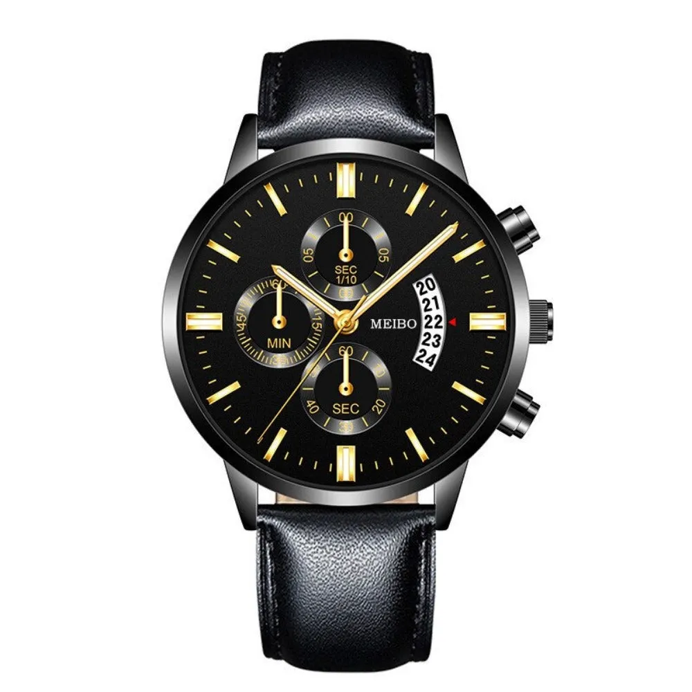stylish men's calendar watches stainless mesh straps quartz watch ✈️ free.shipping