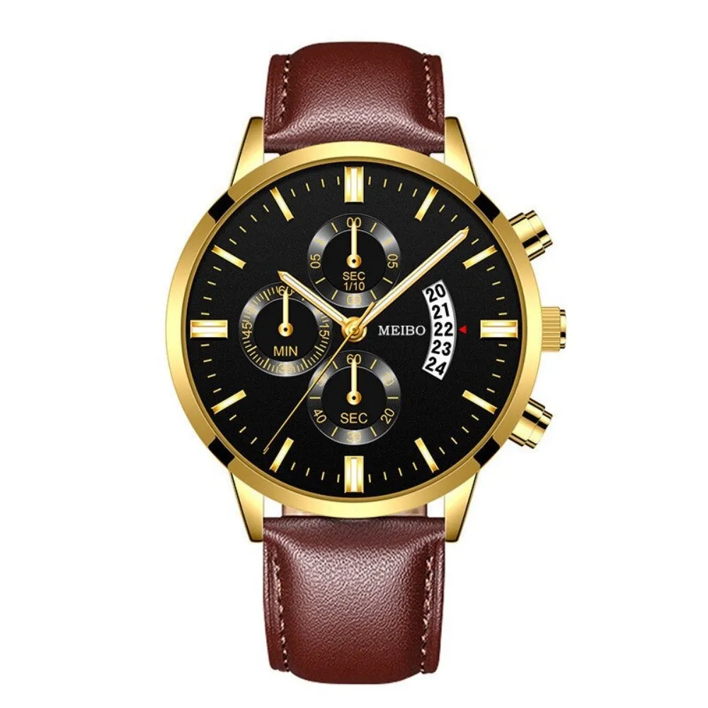 stylish men's calendar watches stainless mesh straps quartz watch ✈️ free.shipping