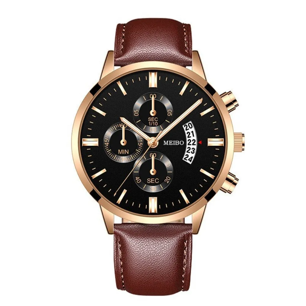 stylish men's calendar watches stainless mesh straps quartz watch ✈️ free.shipping