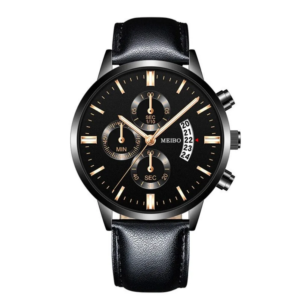 stylish men's calendar watches stainless mesh straps quartz watch ✈️ free.shipping