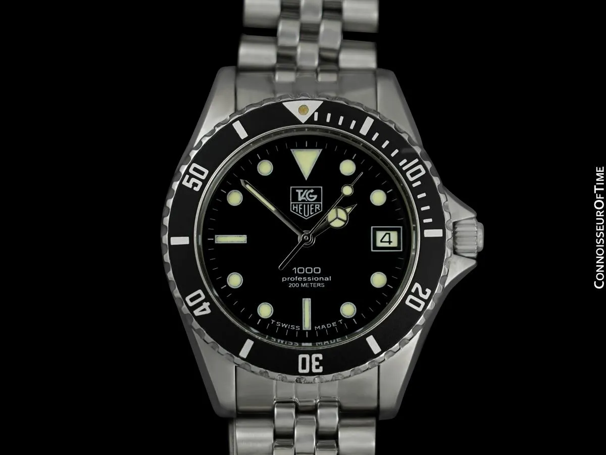 TAG Heuer Professional 1000 Mens Submariner Divers Watch - Stainless Steel - 980.113D