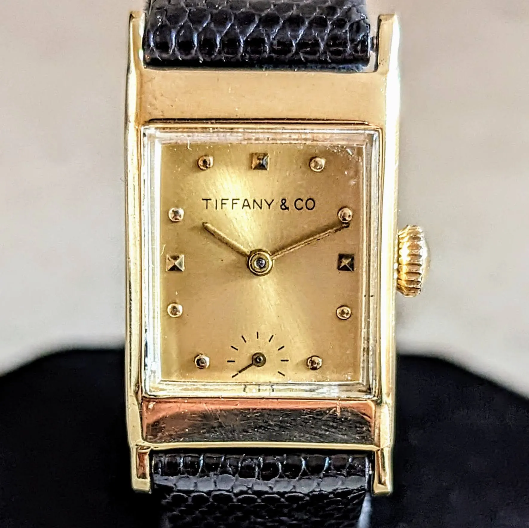 TIFFANY & Co. by CONCORD Watch 14K GOLD Tank Case Vintage Wristwatch