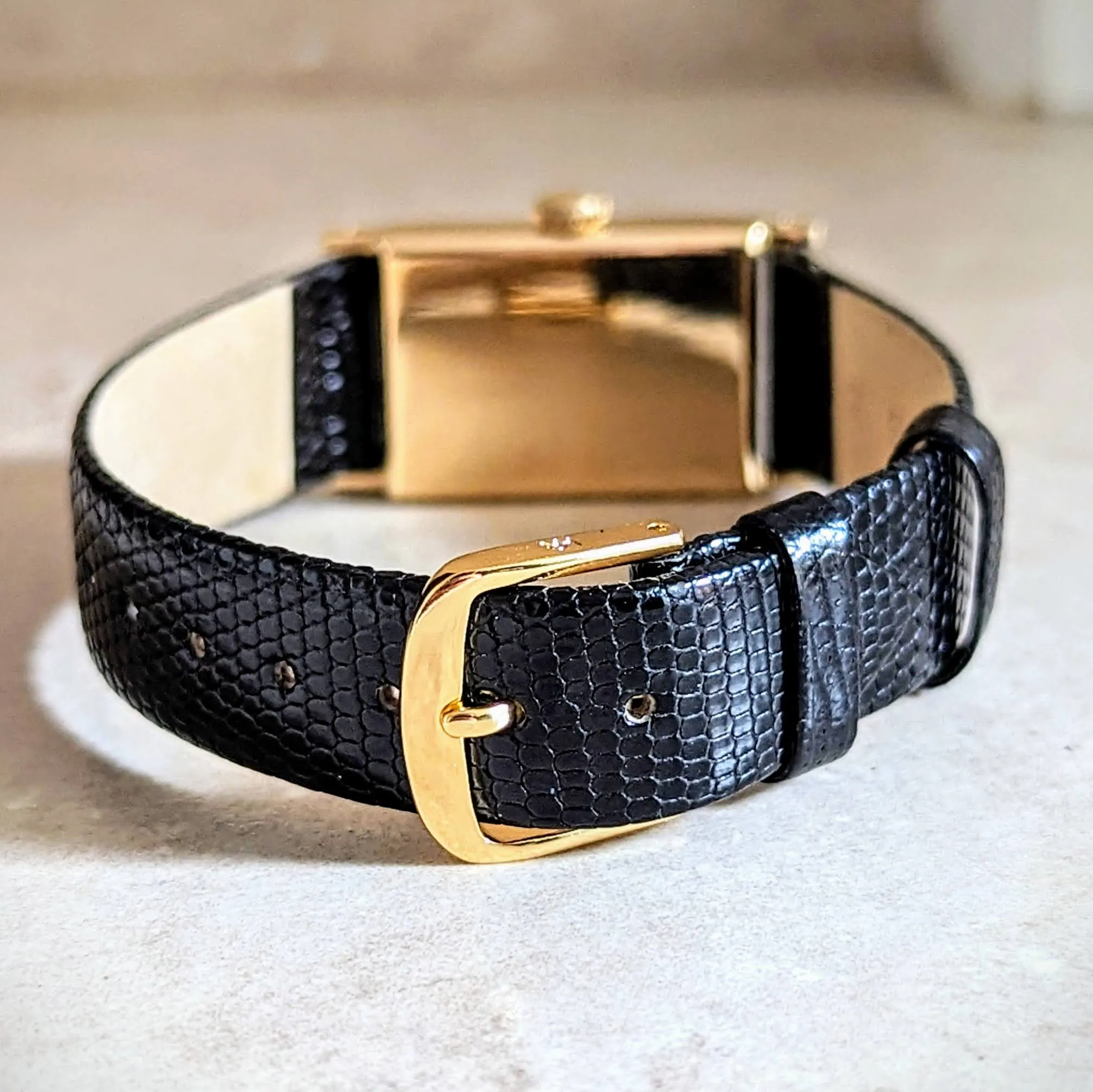 TIFFANY & Co. by CONCORD Watch 14K GOLD Tank Case Vintage Wristwatch