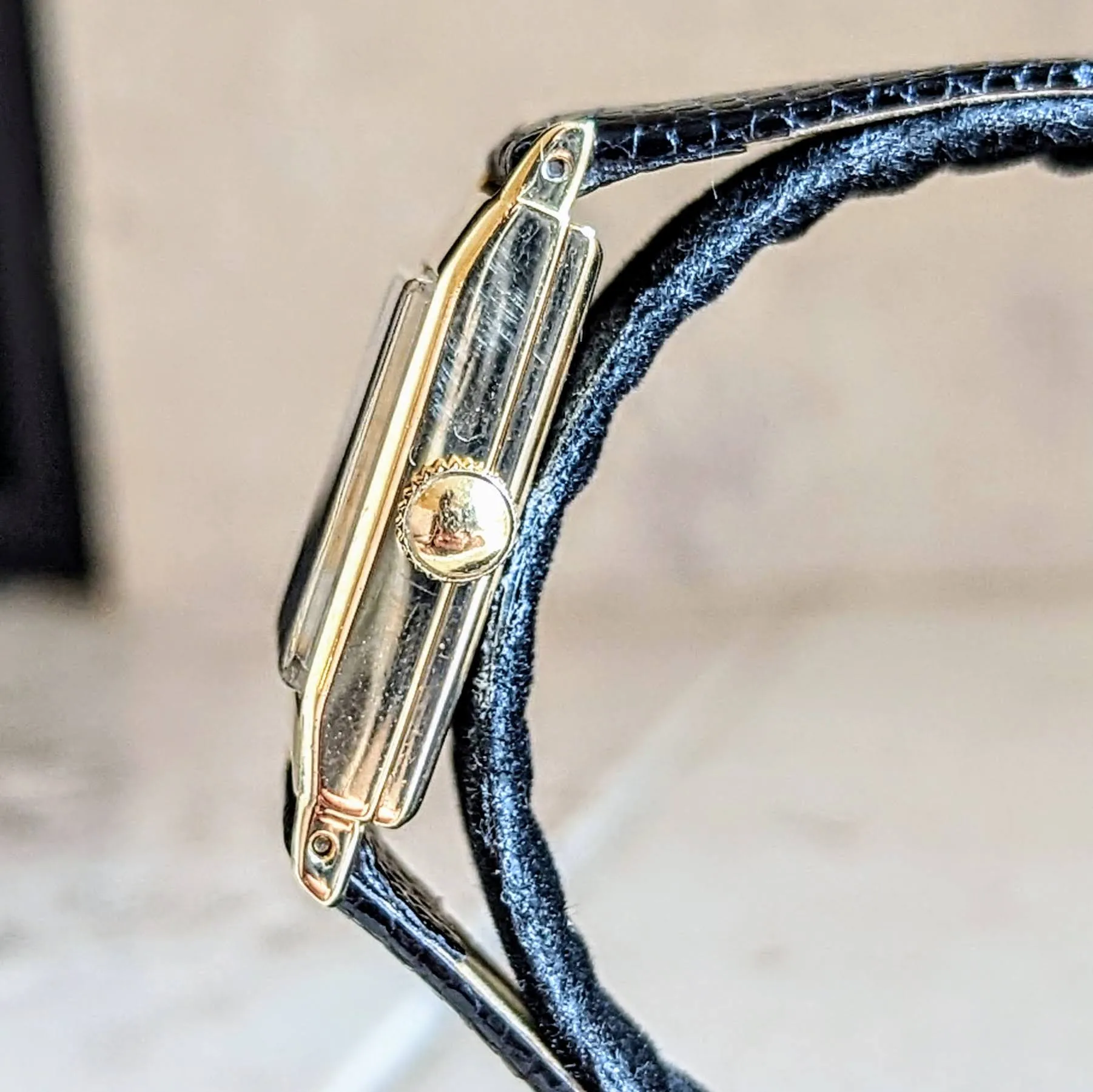 TIFFANY & Co. by CONCORD Watch 14K GOLD Tank Case Vintage Wristwatch