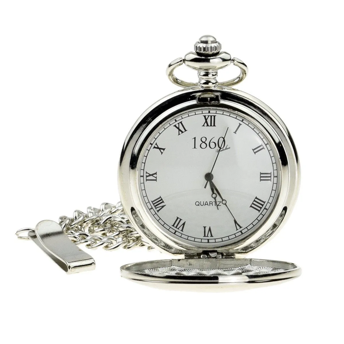Time Is Relative Engraved Quartz Pocket Watch