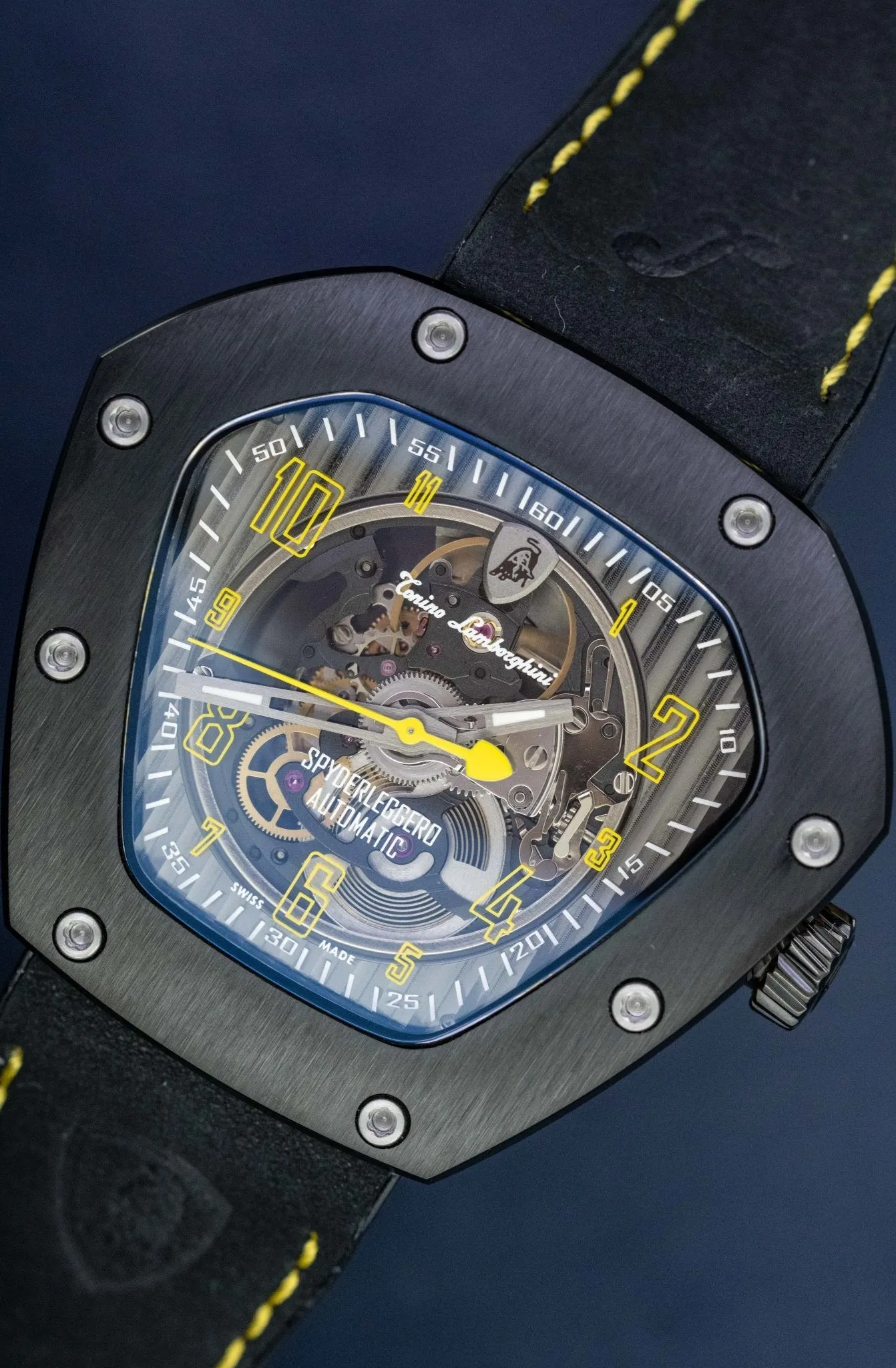 Tonino Lamborghini Spyderleggero Skeleton Watch Yellow TLF-T06-3