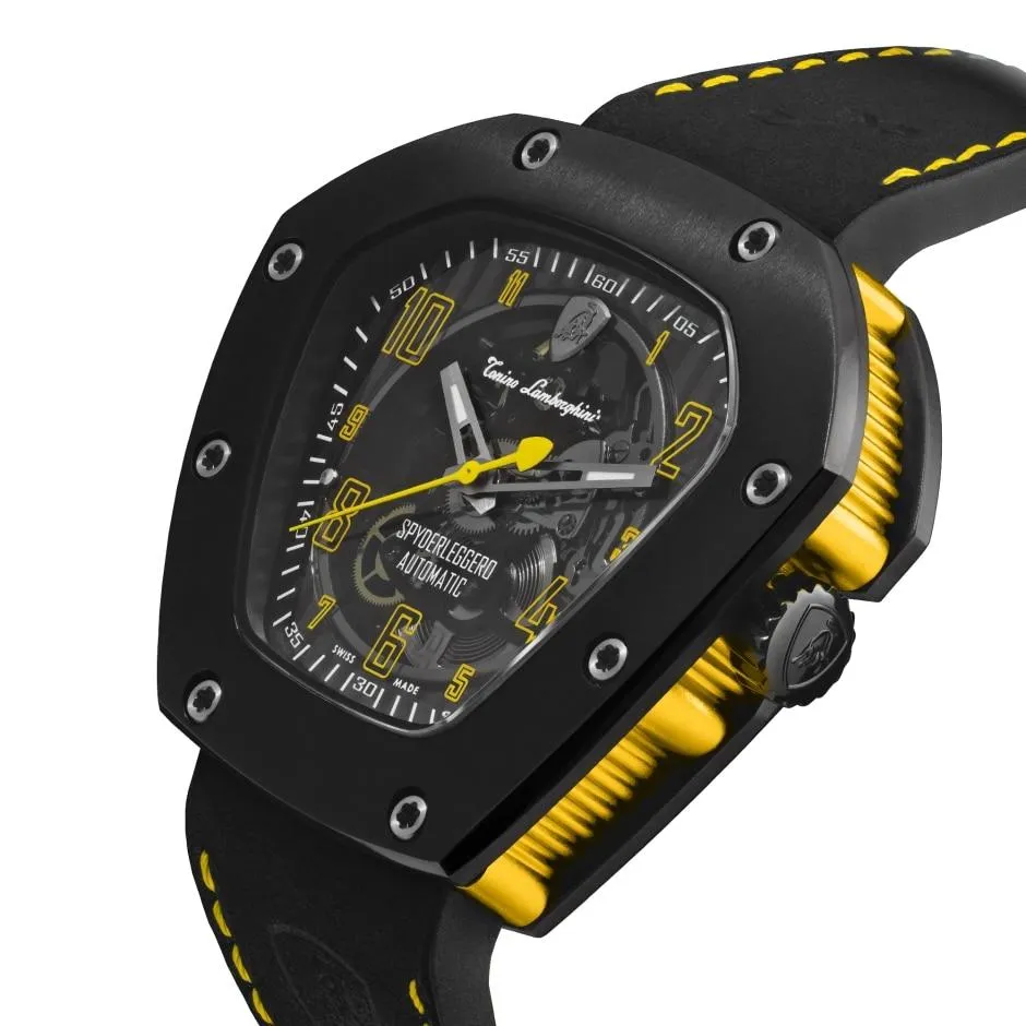 Tonino Lamborghini Spyderleggero Skeleton Watch Yellow TLF-T06-3
