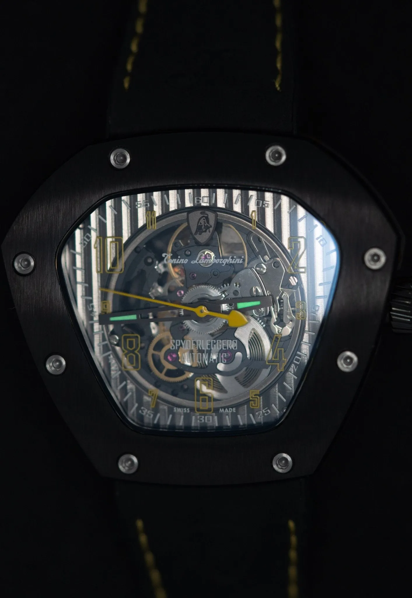 Tonino Lamborghini Spyderleggero Skeleton Watch Yellow TLF-T06-3