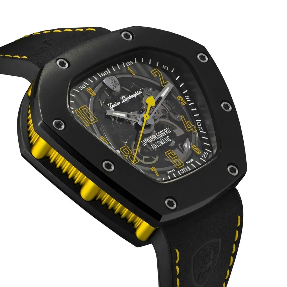 Tonino Lamborghini Spyderleggero Skeleton Watch Yellow TLF-T06-3