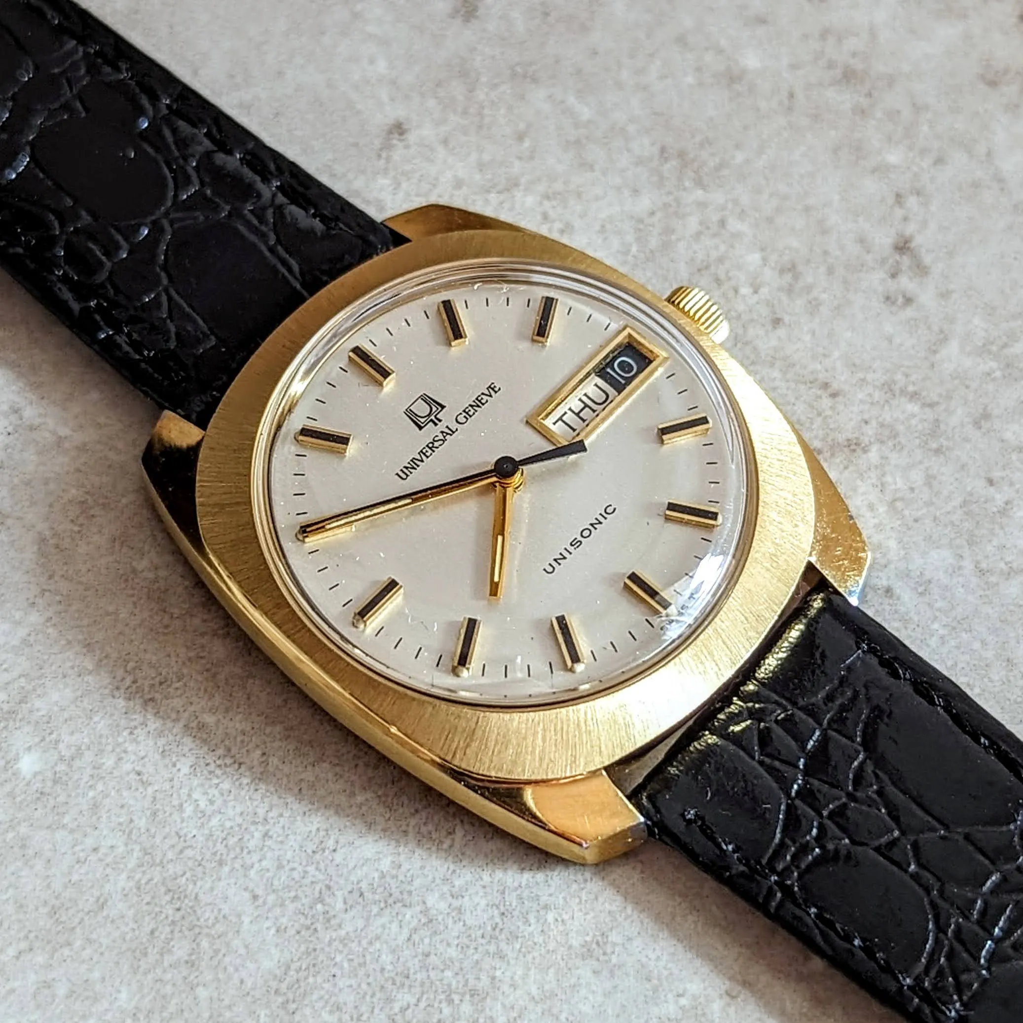 UG Accutron UNIVERSAL GENEVE UNISONIC Watch Tuning Fork 15 Jewels Cal. 1-53 Ref. 553105 Wristwatch