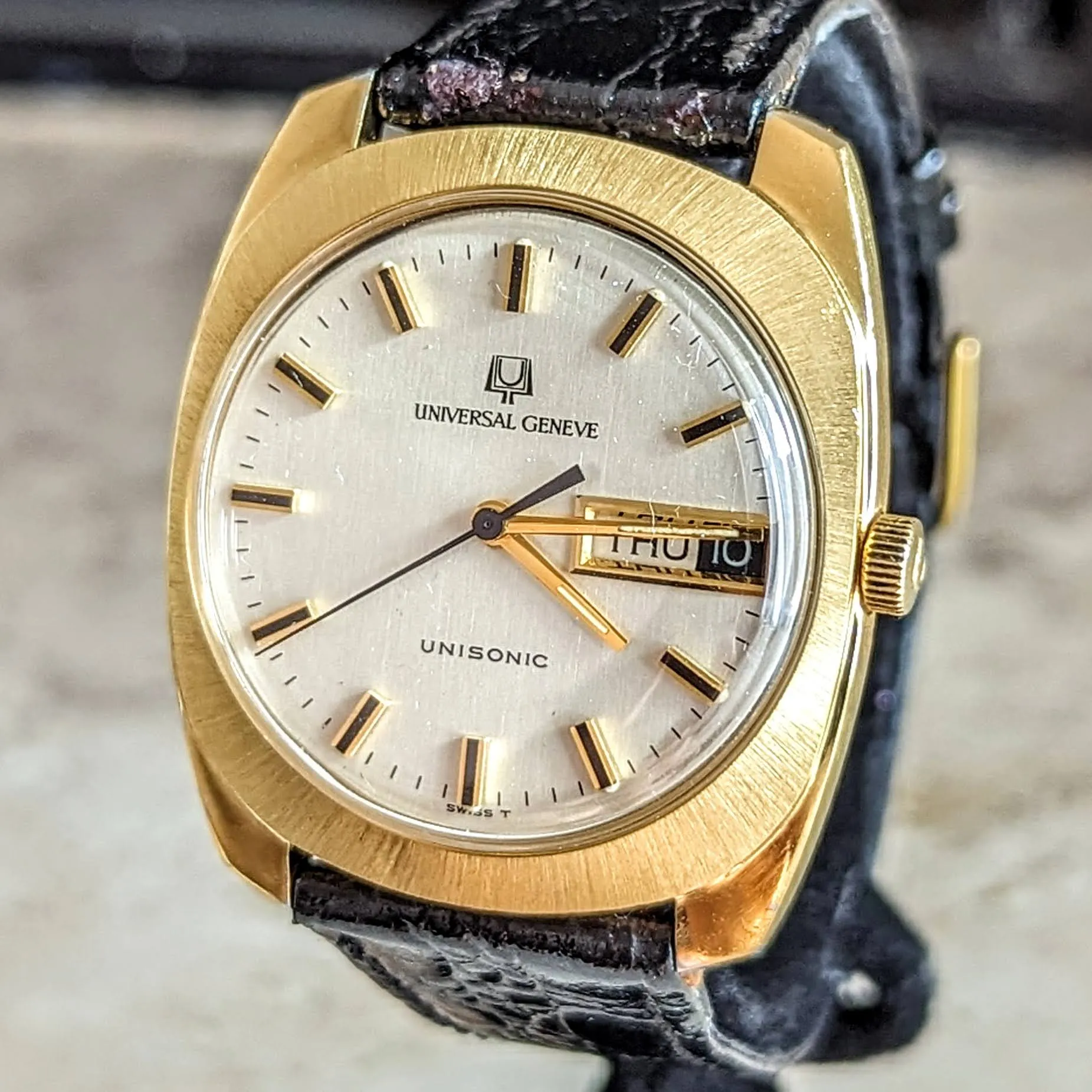 UG Accutron UNIVERSAL GENEVE UNISONIC Watch Tuning Fork 15 Jewels Cal. 1-53 Ref. 553105 Wristwatch
