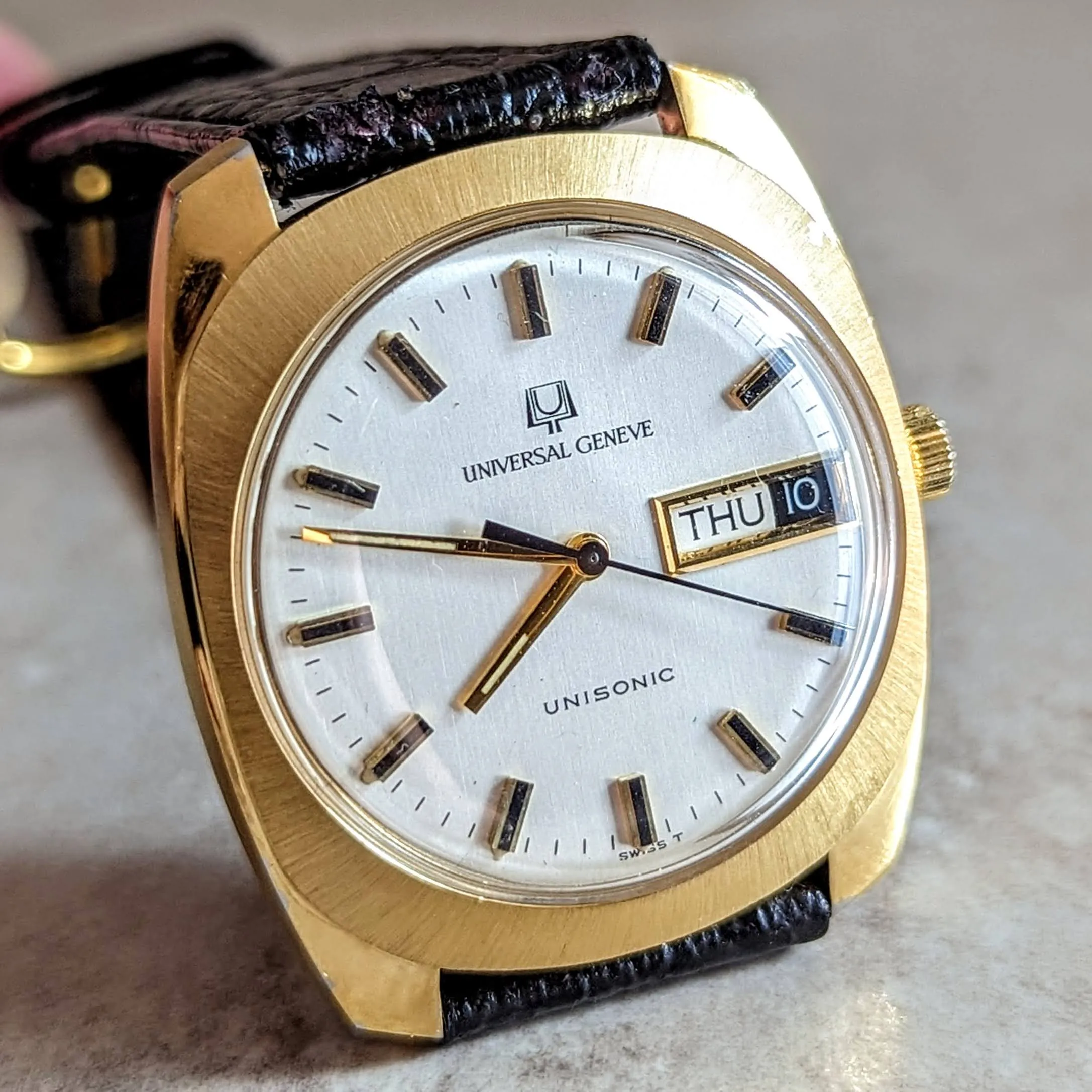 UG Accutron UNIVERSAL GENEVE UNISONIC Watch Tuning Fork 15 Jewels Cal. 1-53 Ref. 553105 Wristwatch