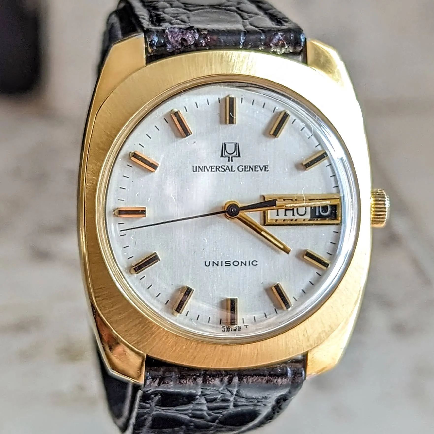 UG Accutron UNIVERSAL GENEVE UNISONIC Watch Tuning Fork 15 Jewels Cal. 1-53 Ref. 553105 Wristwatch