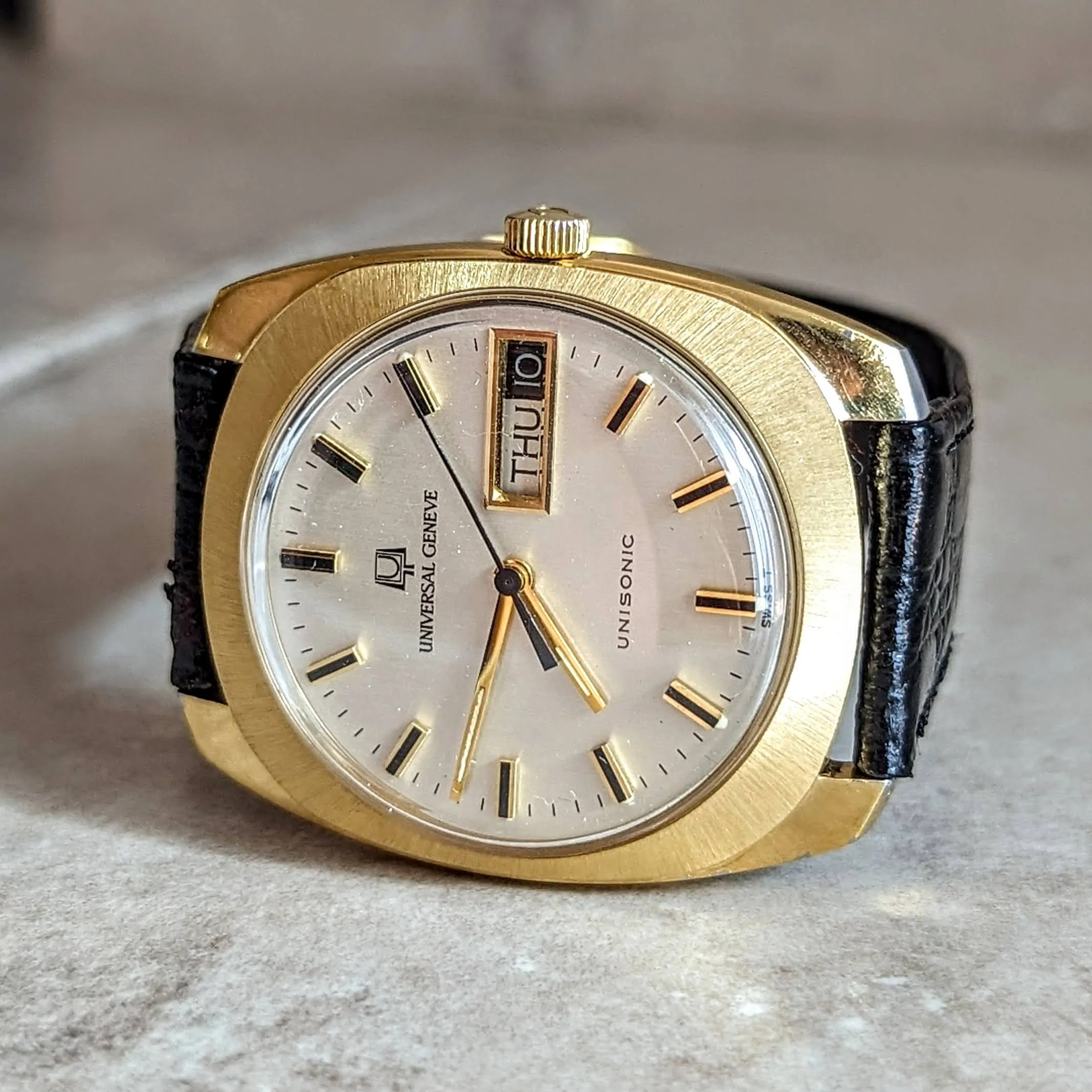 UG Accutron UNIVERSAL GENEVE UNISONIC Watch Tuning Fork 15 Jewels Cal. 1-53 Ref. 553105 Wristwatch
