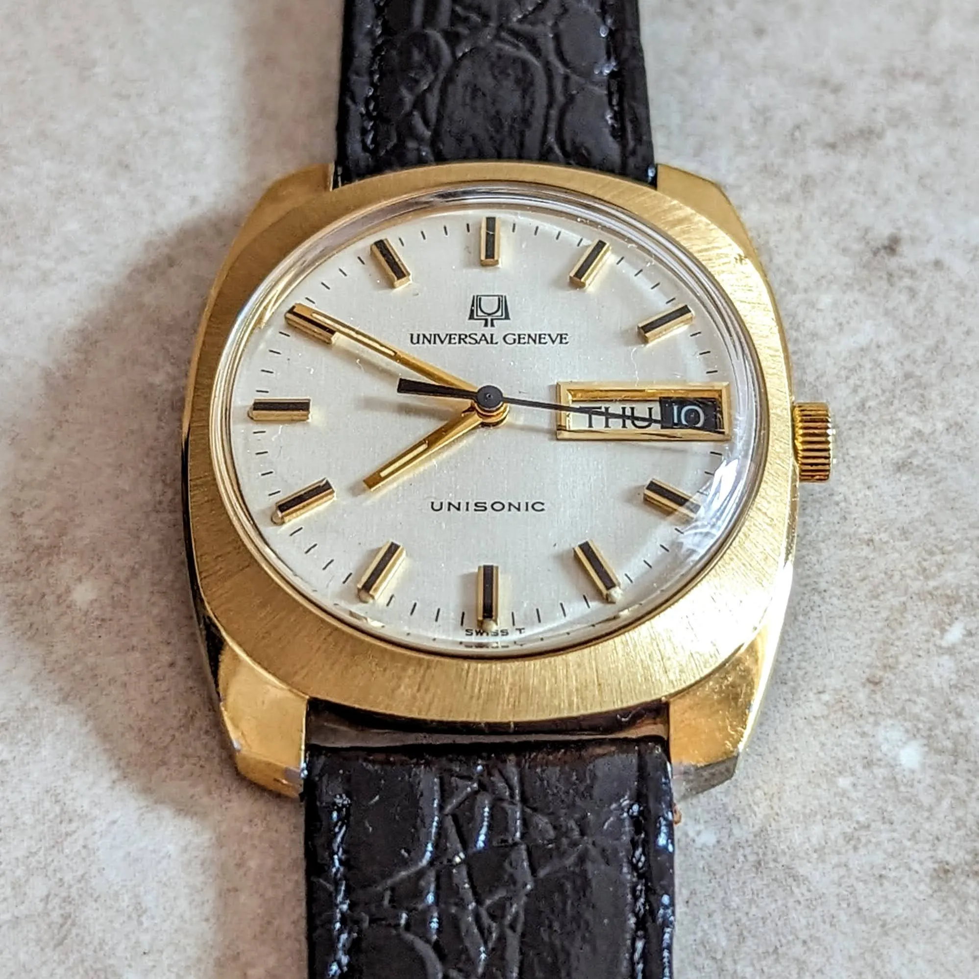 UG Accutron UNIVERSAL GENEVE UNISONIC Watch Tuning Fork 15 Jewels Cal. 1-53 Ref. 553105 Wristwatch