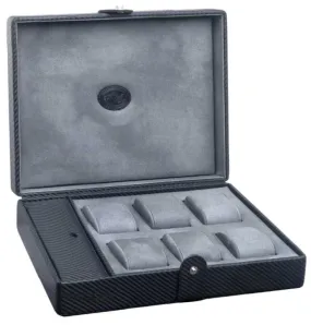 UNDERWOOD (LONDON) - 6-Unit Carbon Watch Box w Compartment | UN232/CF